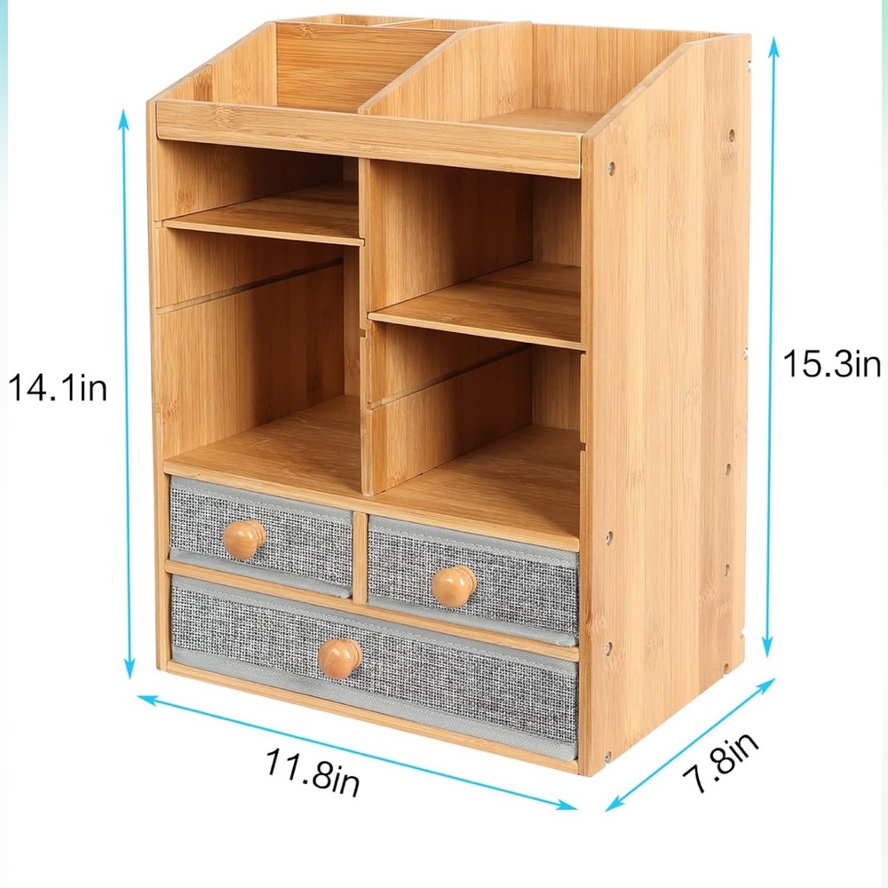 Bamboo Makeup Organizer